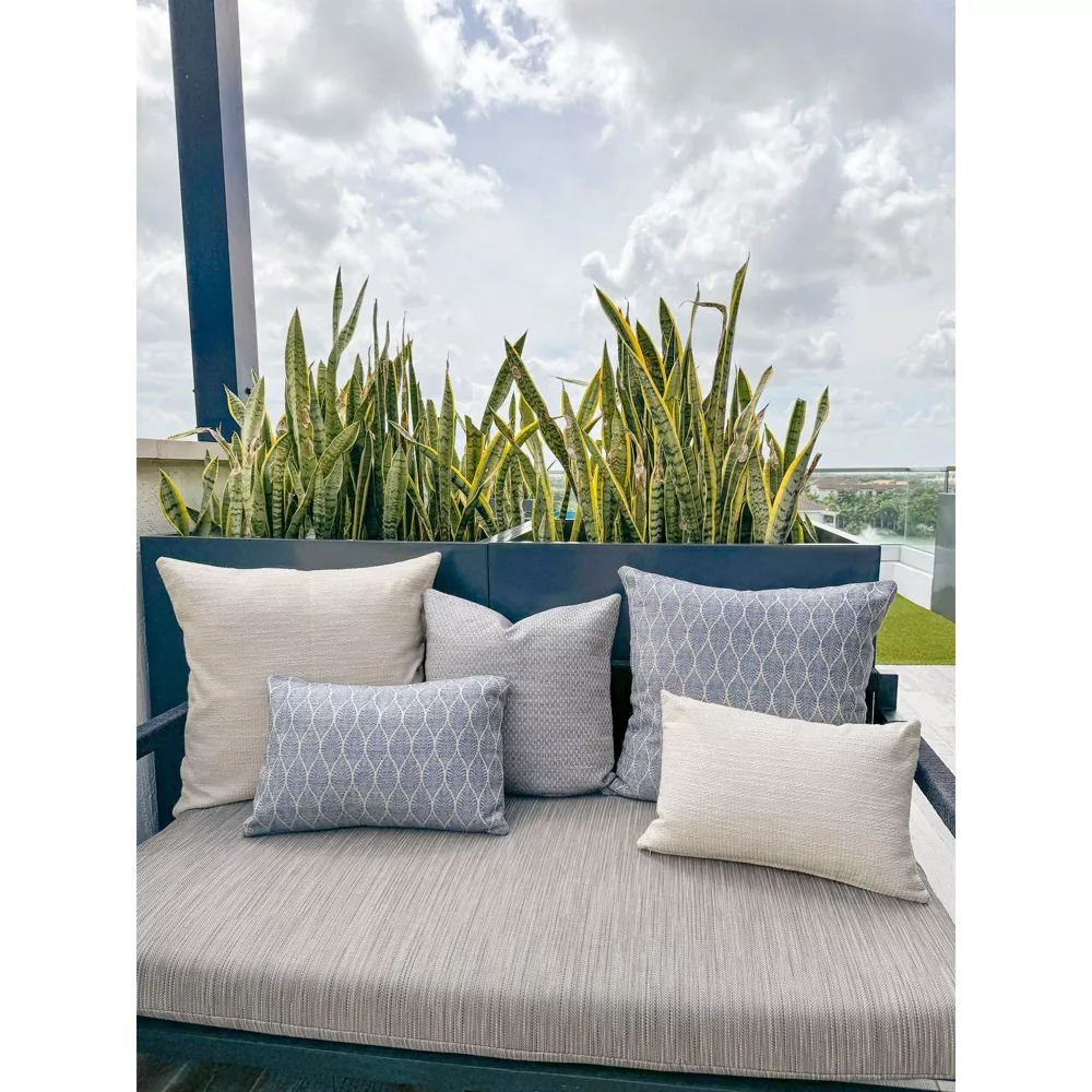 Summer Flora Indigo Indoor Outdoor Pillow, 20x20