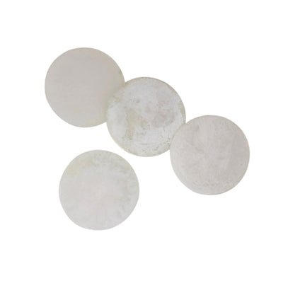 White Round Resin Coasters, Set of 4