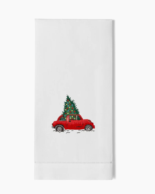 Christmas Tree Car Hand Towel