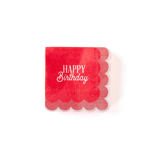 Scalloped Birthday Cocktail Paper Napkin