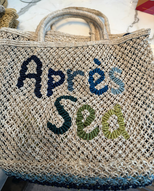 Apres Sea Small Jute Bag - Natural - Multi Blues