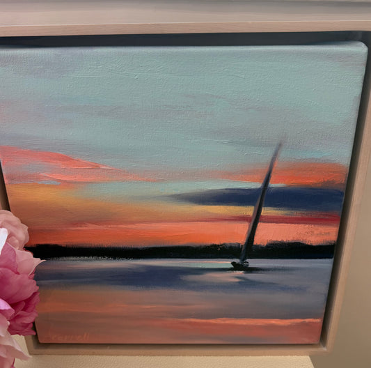 Rounding Up At Sundown Oil on Canvas
