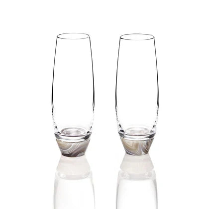 Elevo Champagne Glasses, Smoke Agate