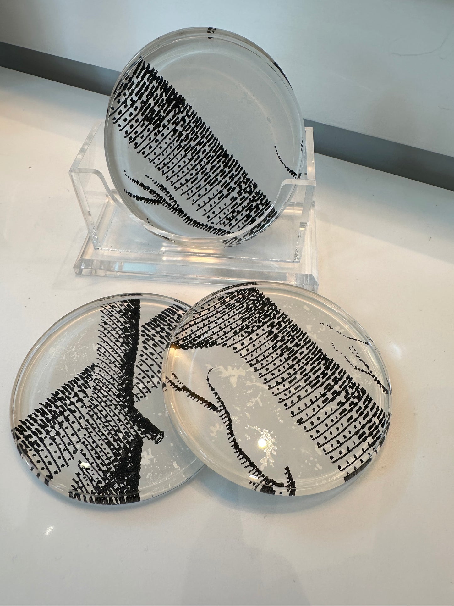 Custom Cole & Sons Lucite Coaster Set