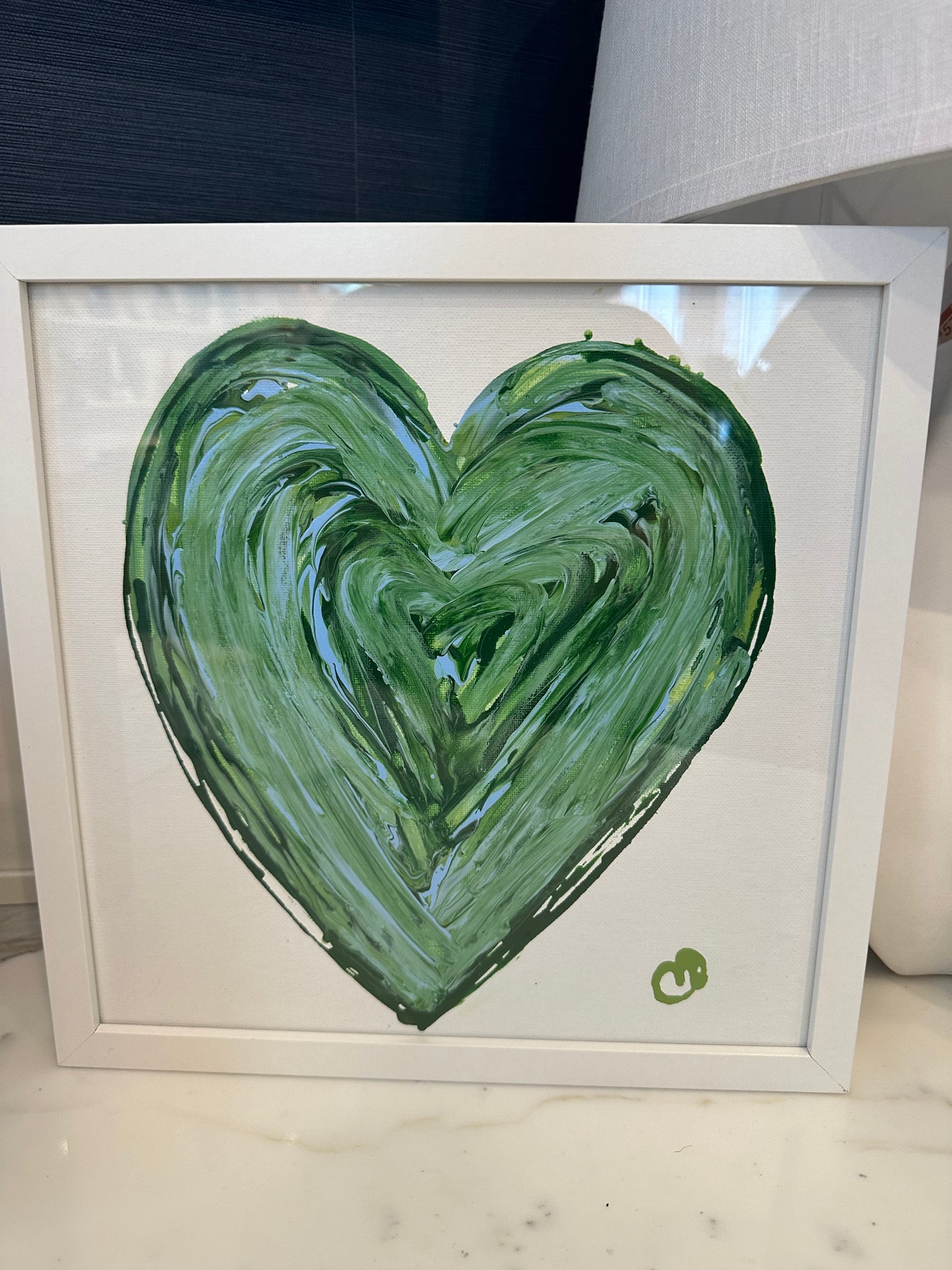 Caroline O'Callaghan Green Heart Painting
