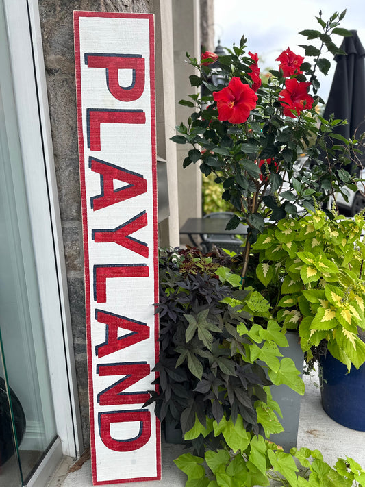 Vintage Playland Sign, 12" x 72"