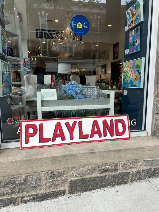 Vintage Playland Sign, 12" x 48"