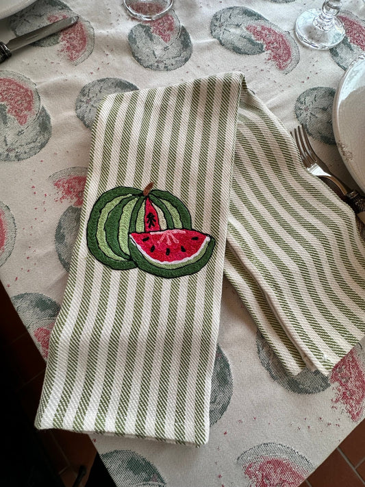 Kitchen Towel Watermelon Green Stripe