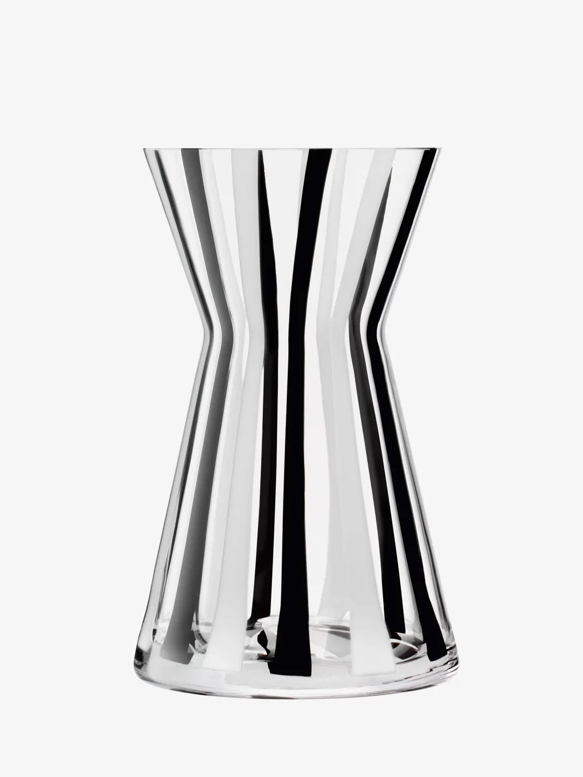 Stripe Vase H12.5in Black/White