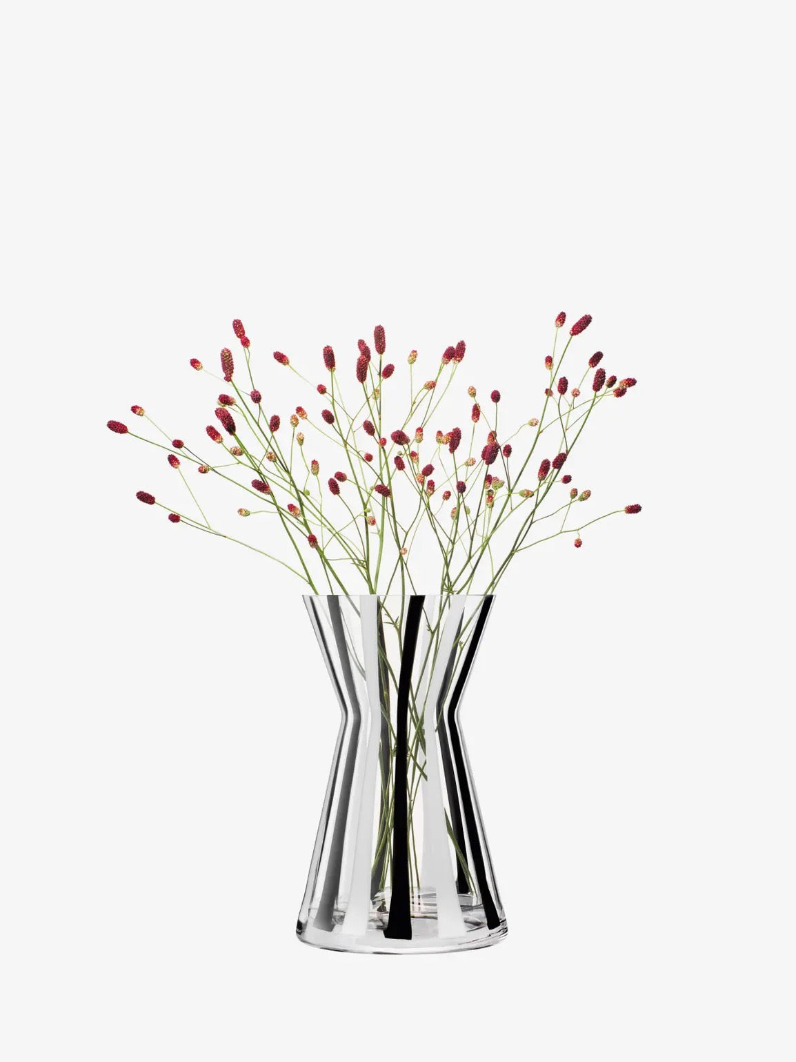 Stripe Vase H12.5in Black/White