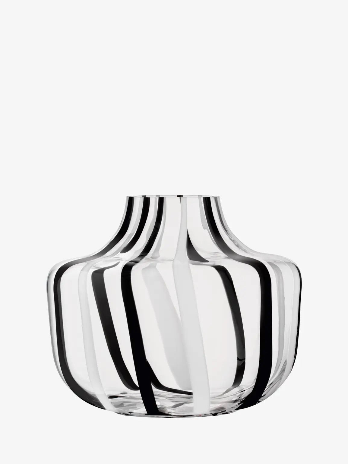 Stripe Vase H7.75in Black/White