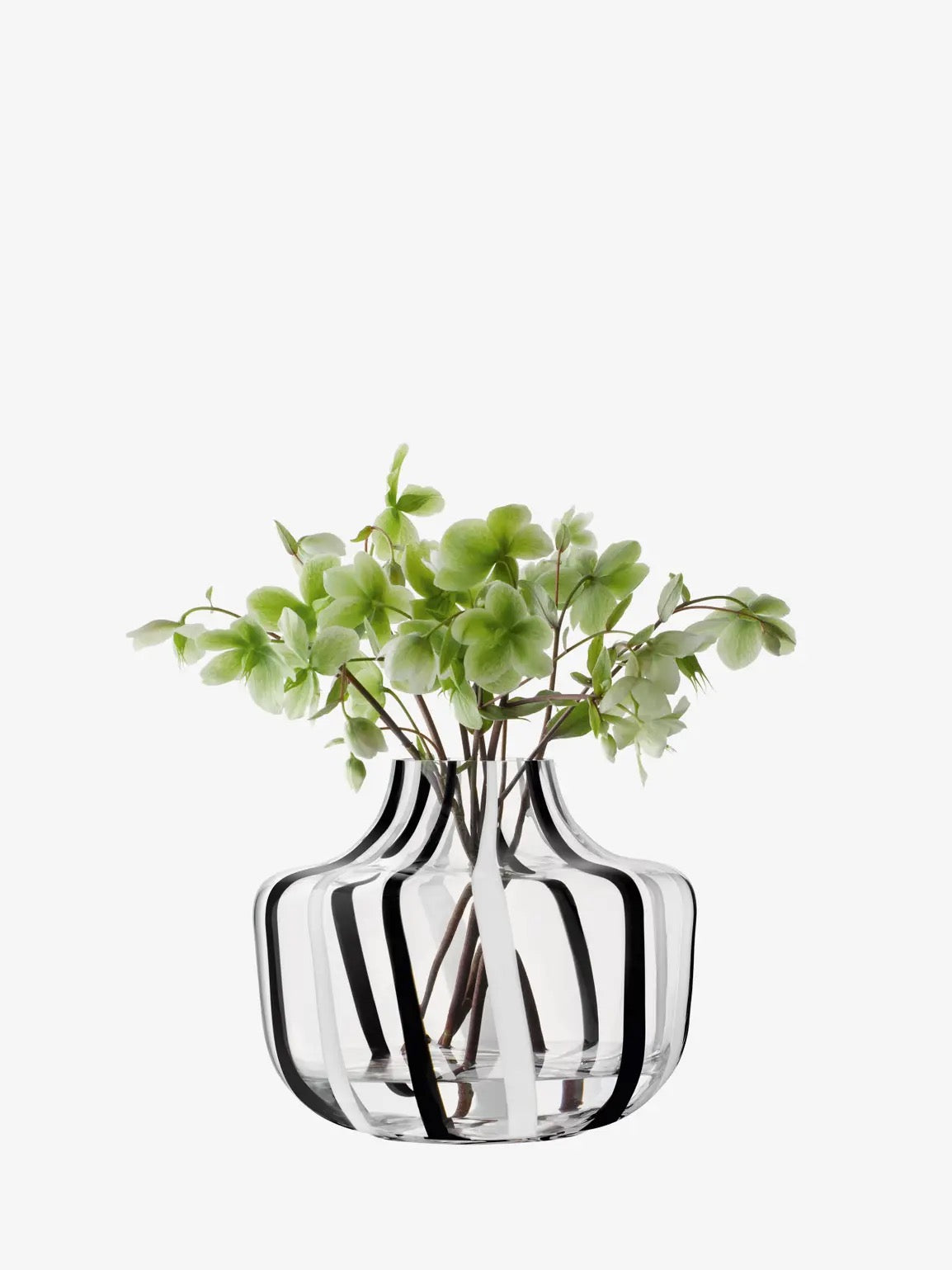 Stripe Vase H7.75in Black/White