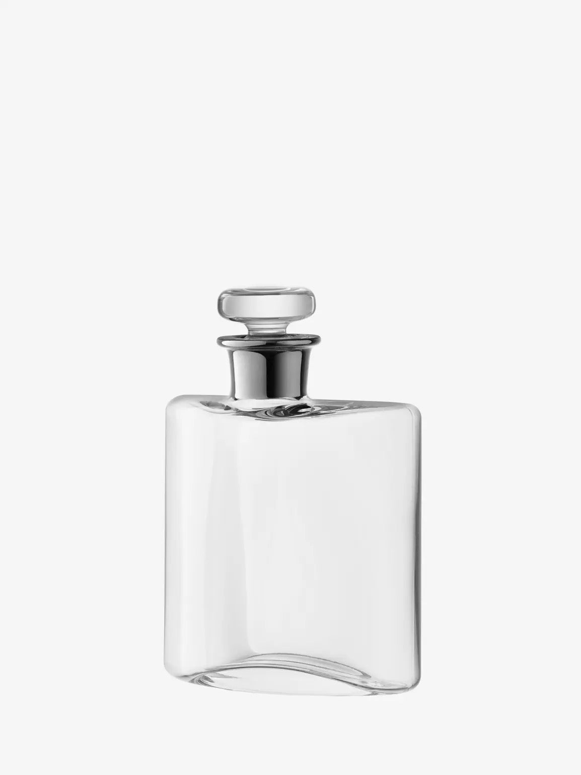 Flask Decanter 12oz Clear/Platinum Neck