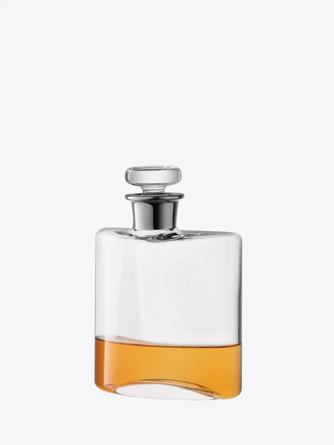 Flask Decanter 12oz Clear/Platinum Neck