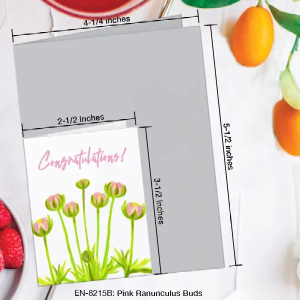 Pink Ranunculus Buds Greeting Card