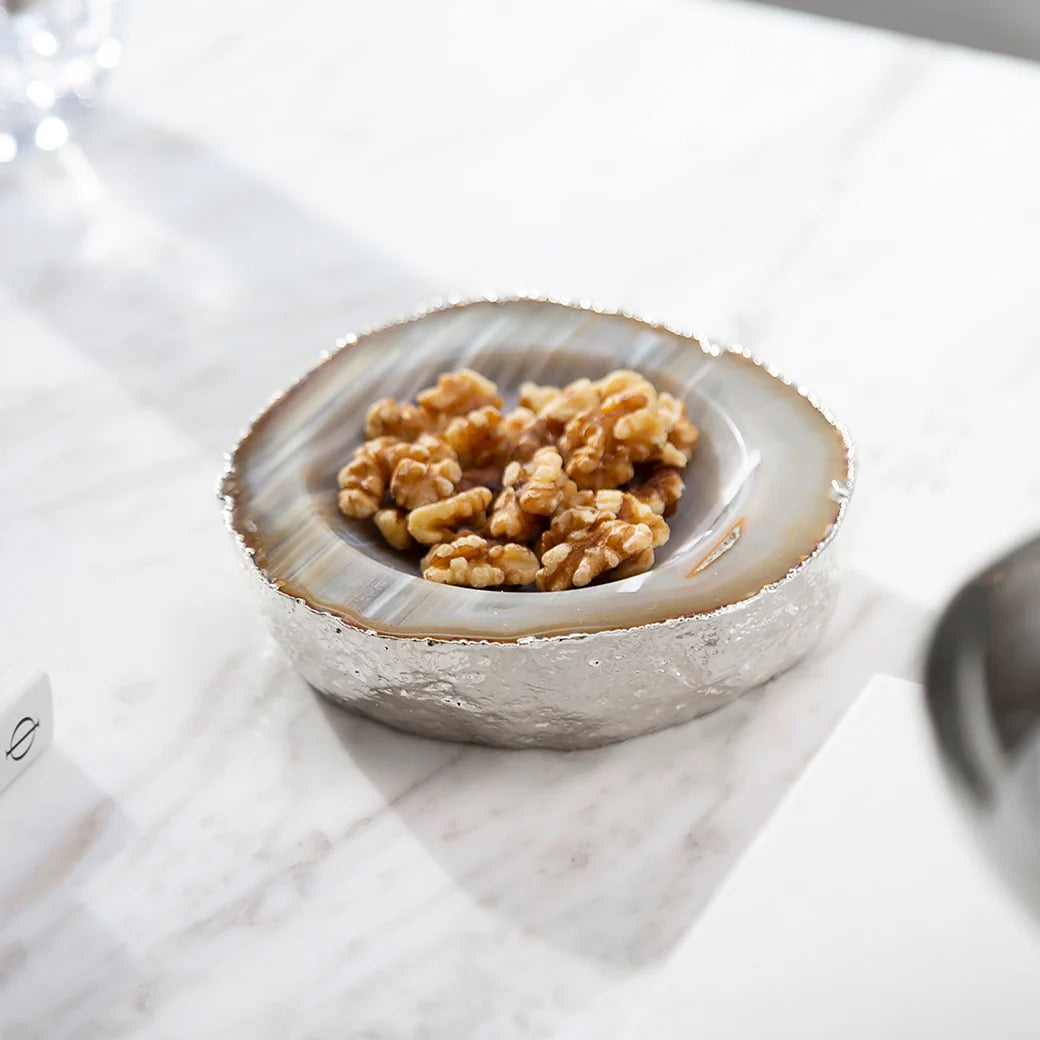 Cascita Bowl, Agate & Silver