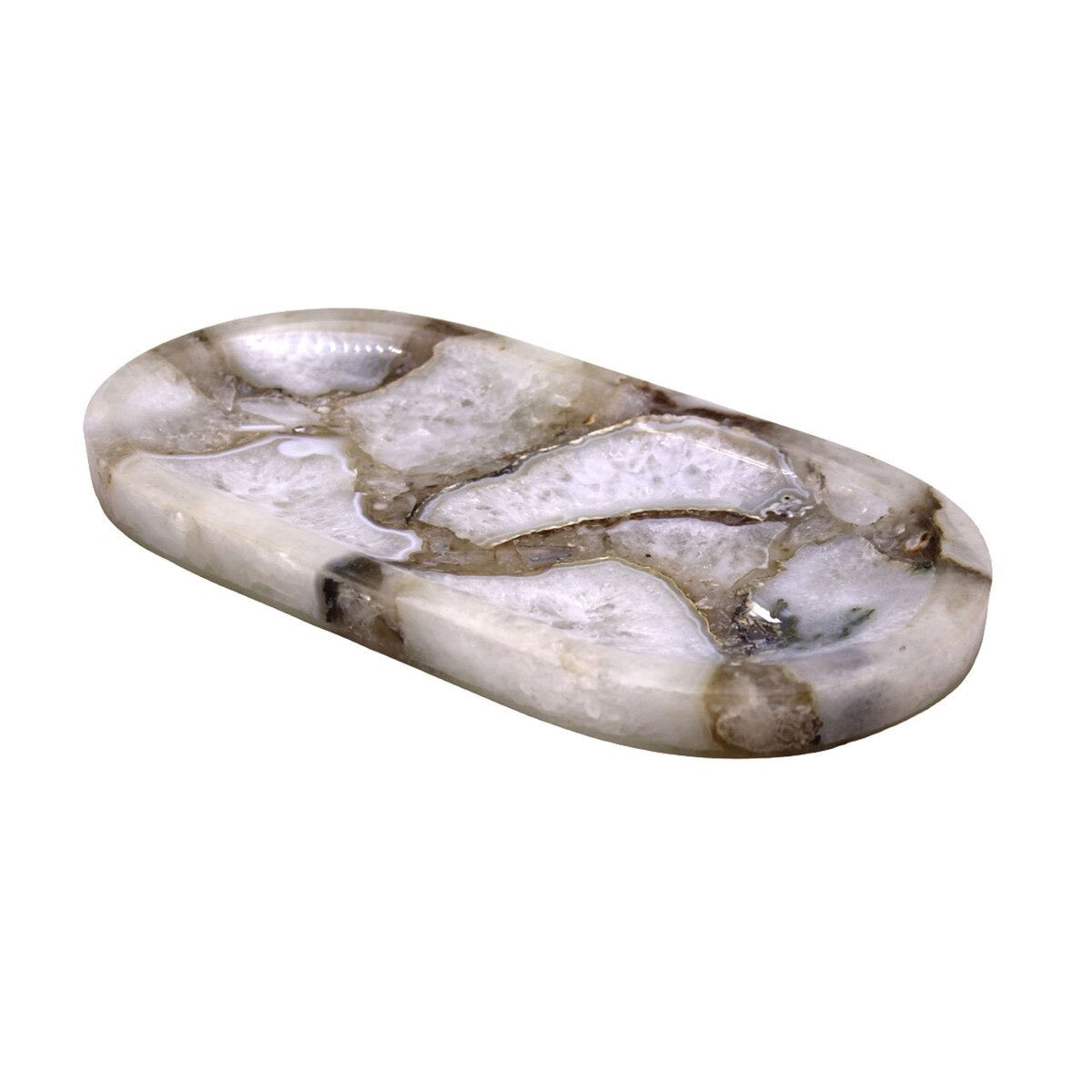 Oval White Agate Tray - Thumbnail 2