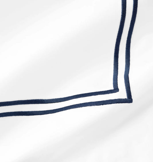 Grande Hotel - King Flat Sheet 114x114 - White/Navy