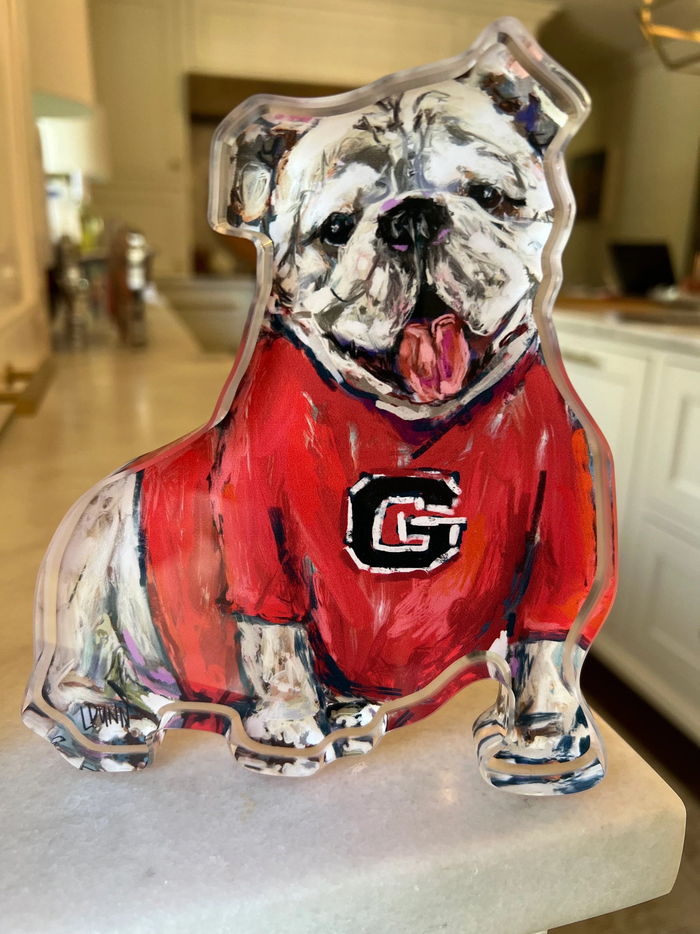 Georgia "G" Gameday Acrylic Bulldog - Large