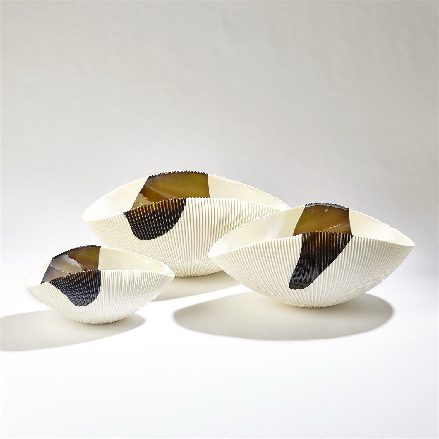 Pleated Bowl - Bronze Stripe - Small - Thumbnail 3