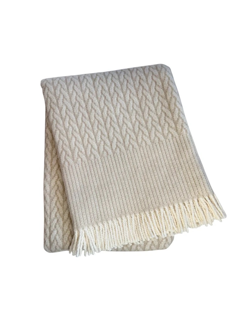 Cableknit Throw / Linen / RYE