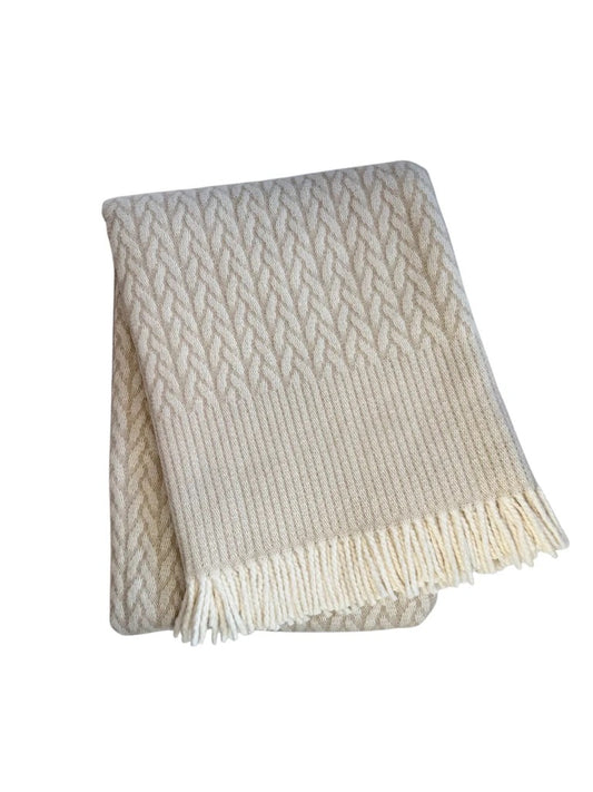 Cableknit Throw / Linen / RYE