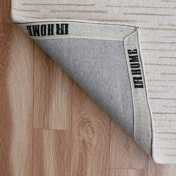 Hand Tufted Wool Loop & Pile Babylon Ivory/Beige 5" x 7'9"