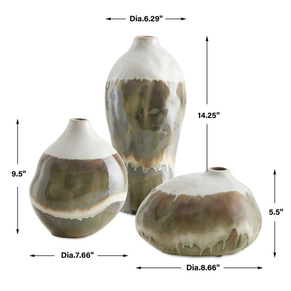 Earthflow Outdoor Vases, S/3
