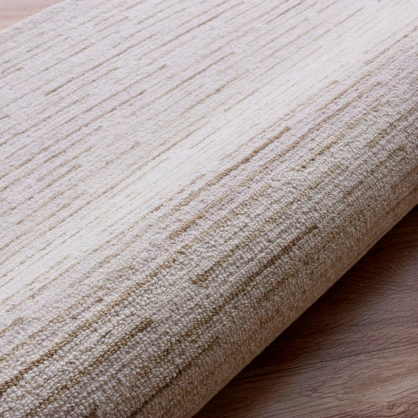 Hand Tufted Wool Loop & Pile Babylon Ivory/Beige 5" x 7'9"