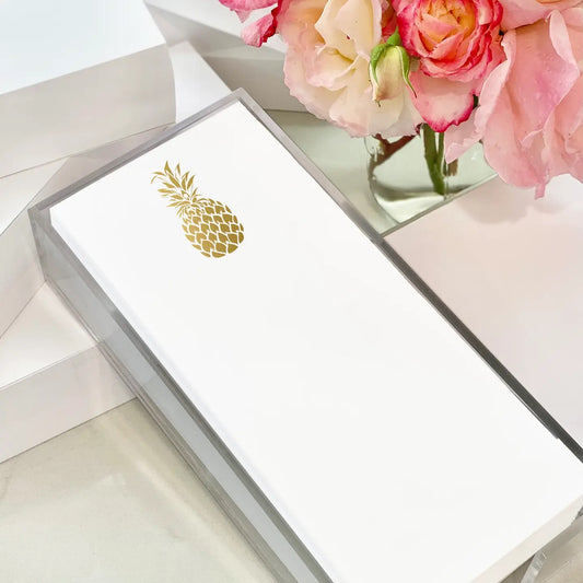 Gold Foil Pineapple Letter Notepad