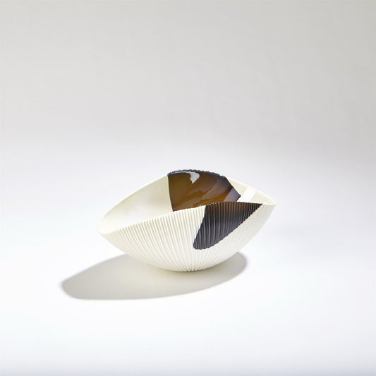 Pleated Bowl - Bronze Stripe - Medium