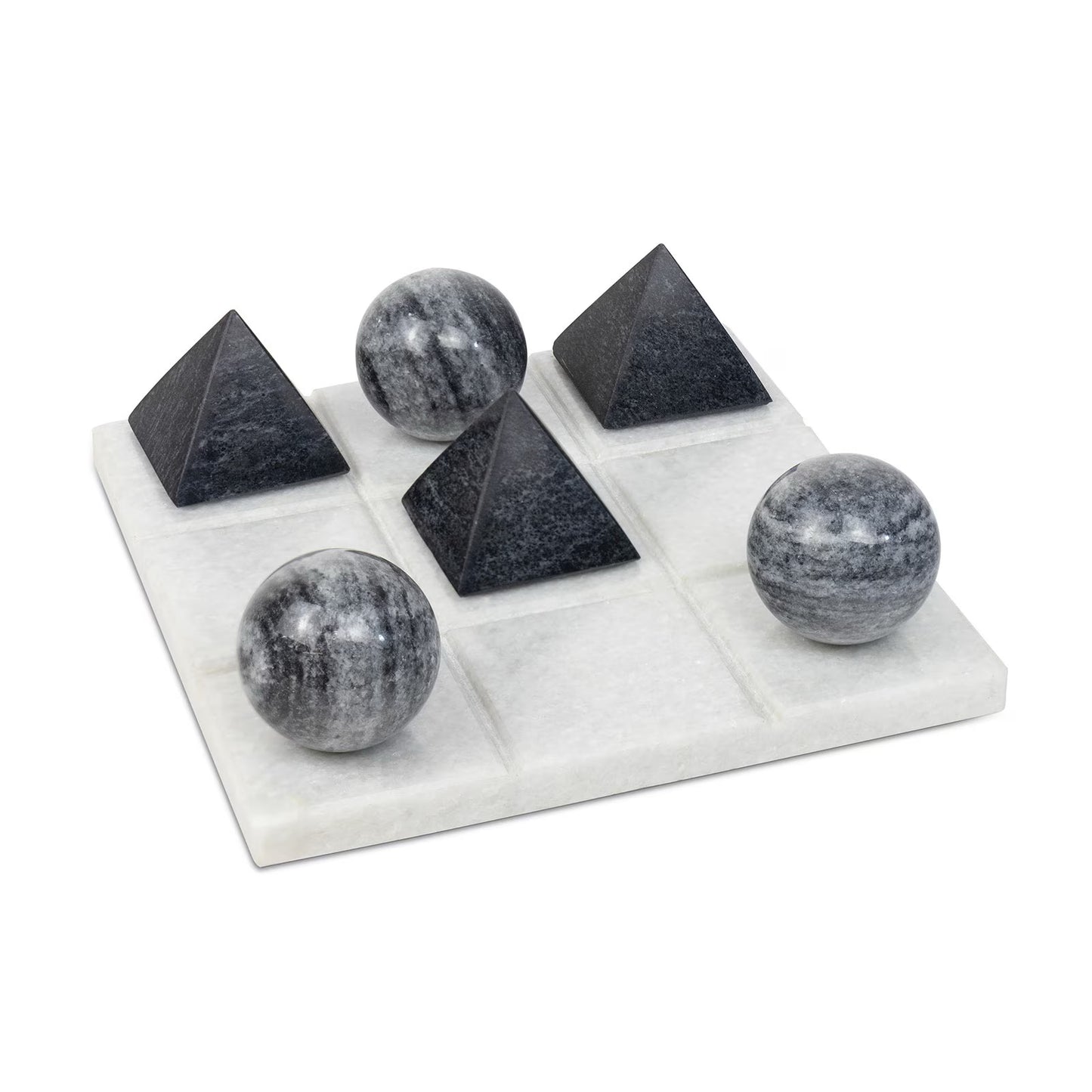 Tic Tac Toe Marble Board - White