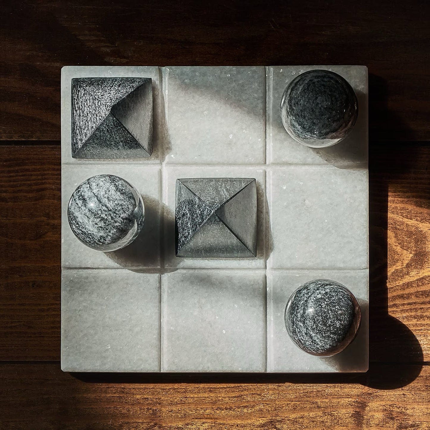 Tic Tac Toe Marble Board - White