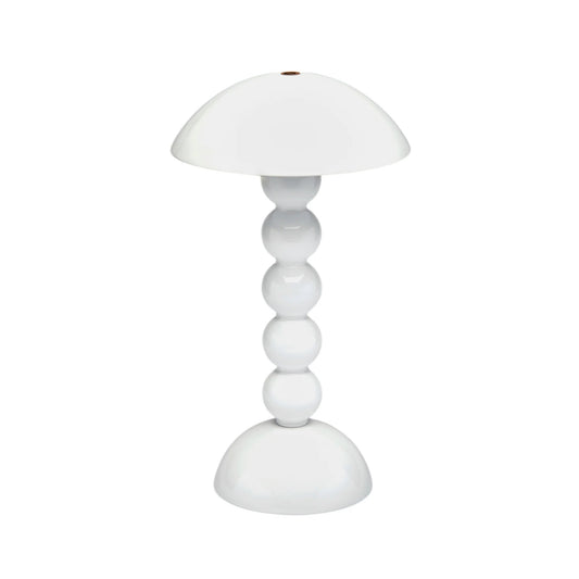 White Lacquer Rechargeable Bobbin LED Lamp