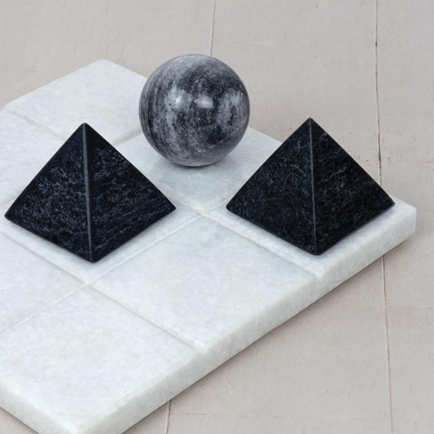 Tic Tac Toe Marble Board - White