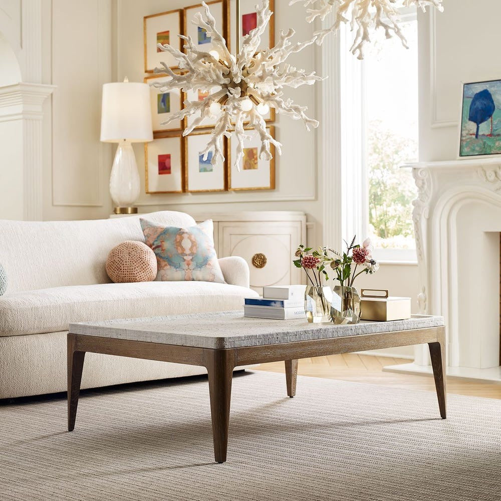 White Linen Coffee Table