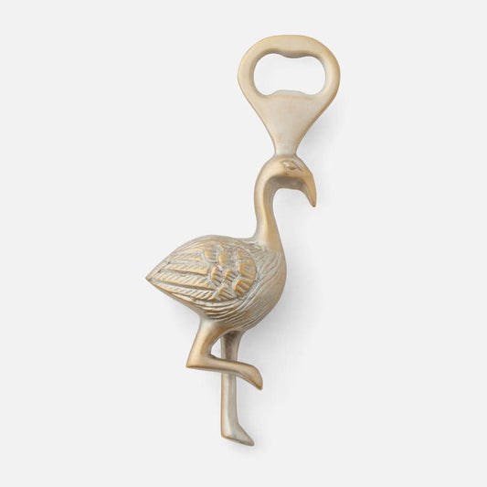 Dottie Tarnish Silver Flamingo Bottle Opener, Metal