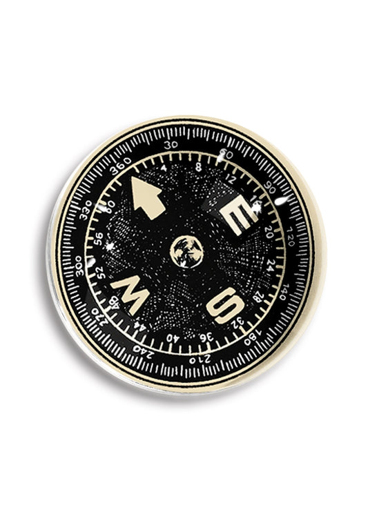 Vintage Compass Illustration Crystal Dome Paperweight