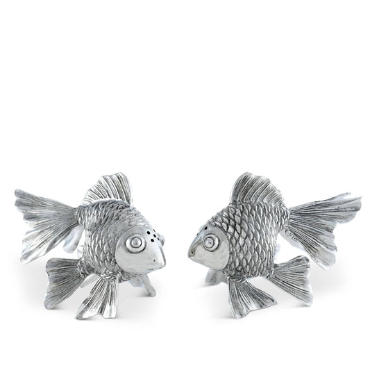 Pewter Goldfish Salt & Pepper