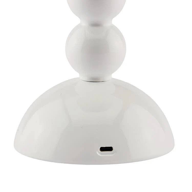 White Lacquer Rechargeable Bobbin LED Lamp