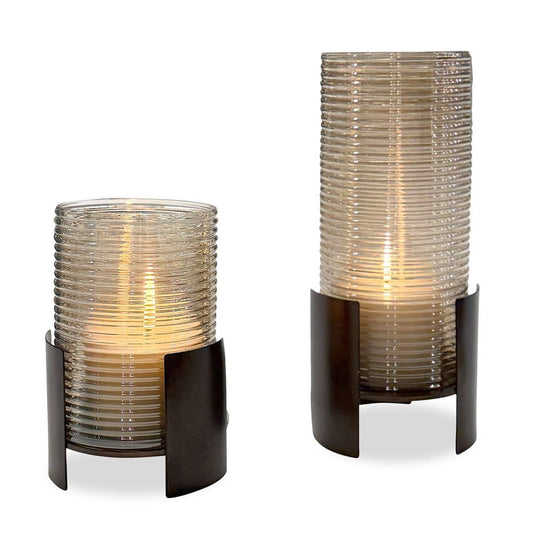 Fluted Fire Candleholders, S/2