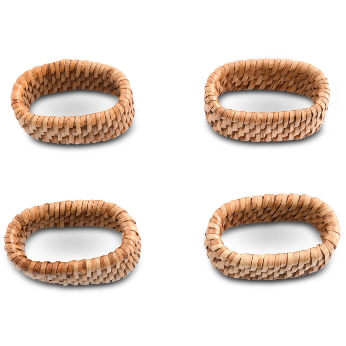 Hand Woven RattanNapkin Ring, set of 4