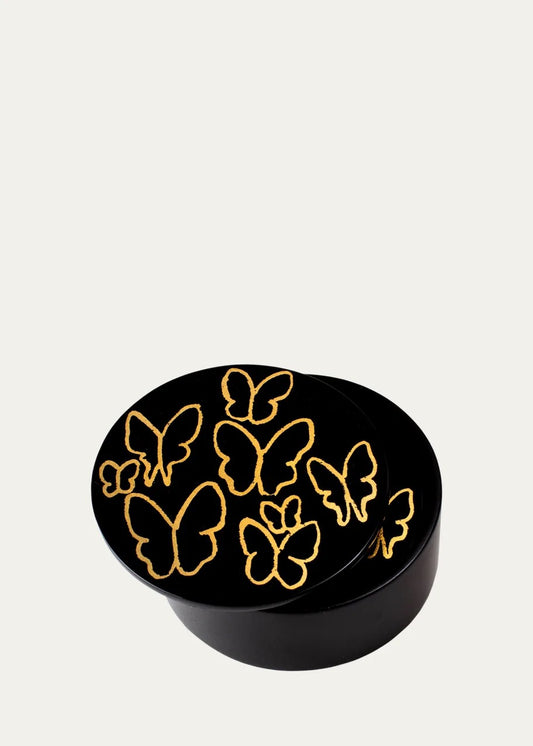 Midnight Butterflies Gold Leaf Coaster Box Set, Set of 4
