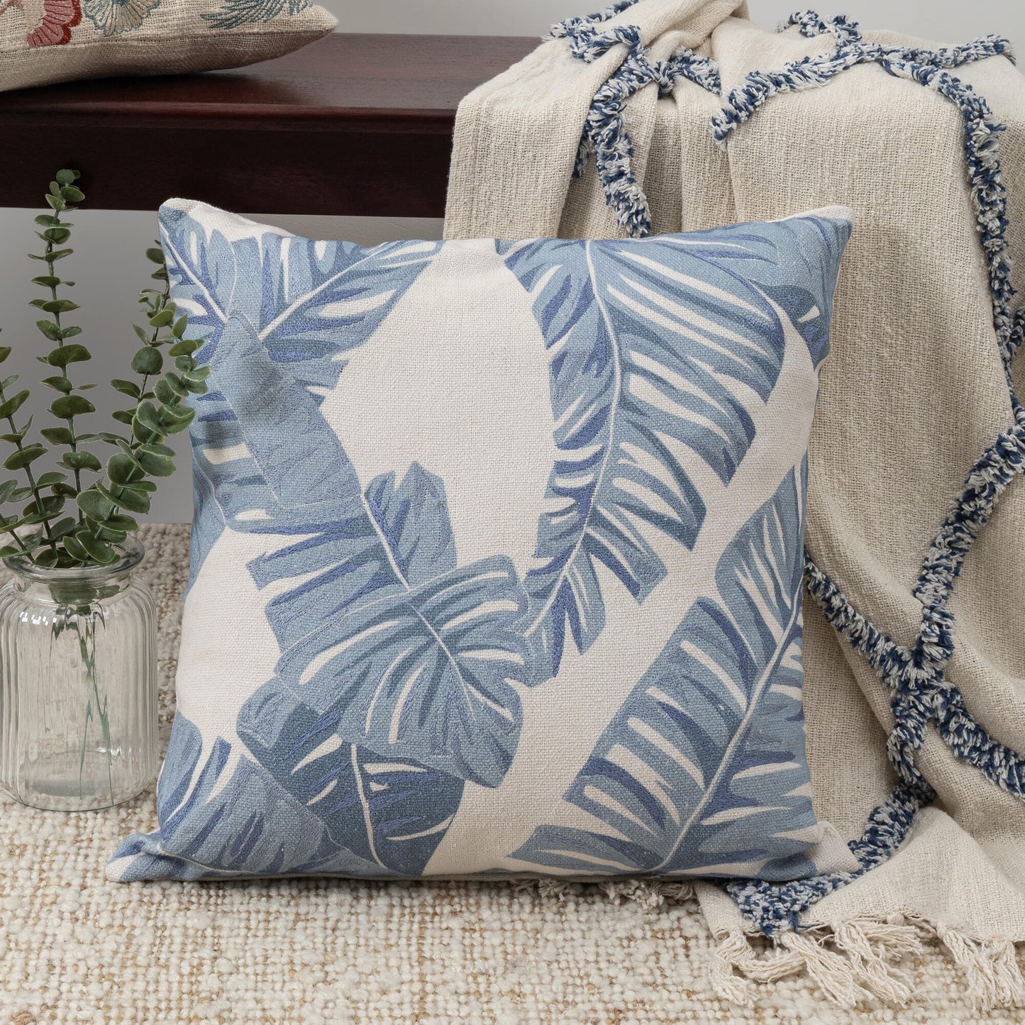 Pillow Cover Blue/Ivory 20 x 20