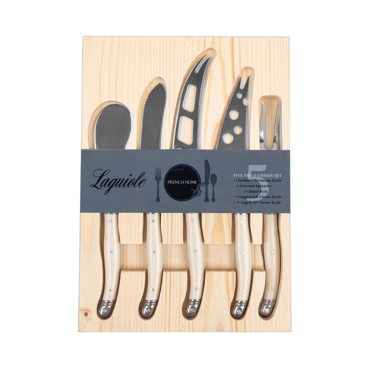 Laguiole 5-piece Artisan Ivory Cheese Knife Set