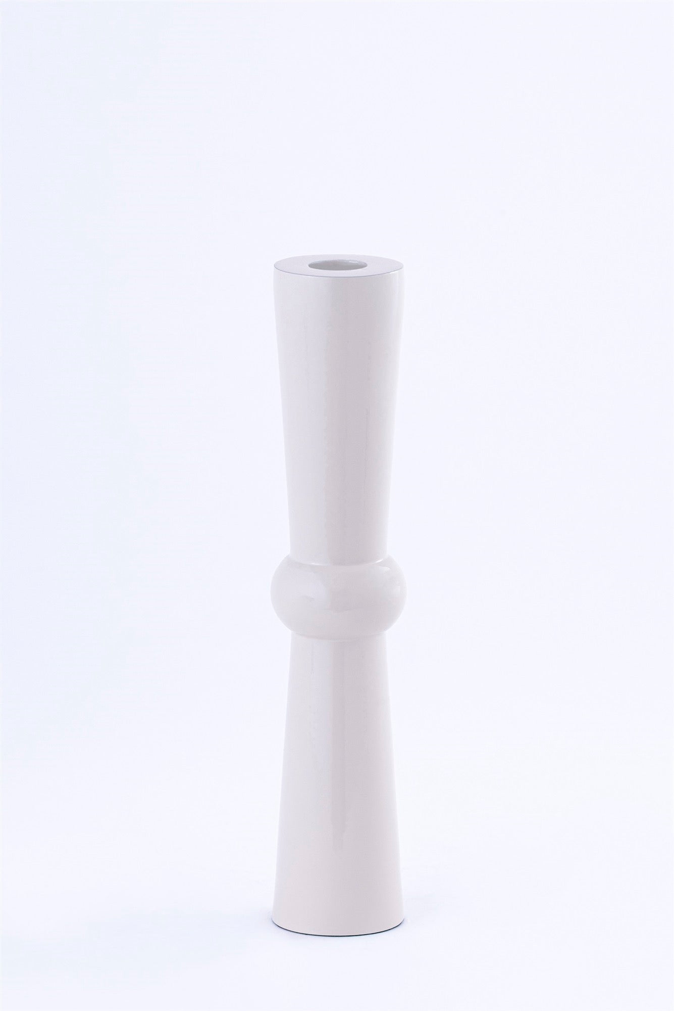 WHITE ALUMINIUM CANDLE HOLDER LARGE - WHITE