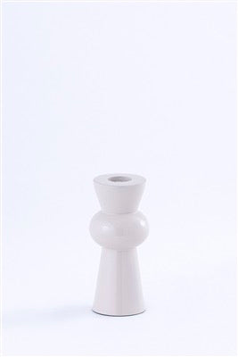 WHITE ALUMINIUM CANDLE HOLDER SMALL - WHITE
