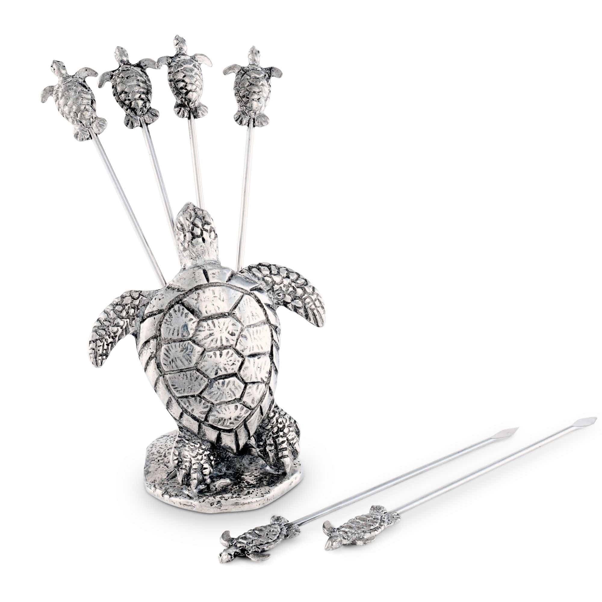 Pewter Sea Turtle Cheese Pick Set - Thumbnail 2