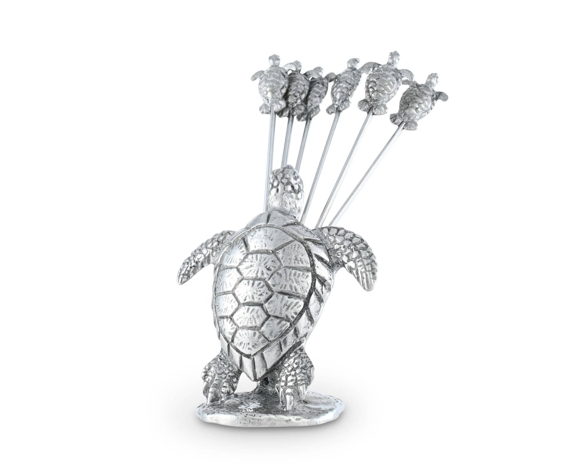 Pewter Sea Turtle Cheese Pick Set - Thumbnail 3