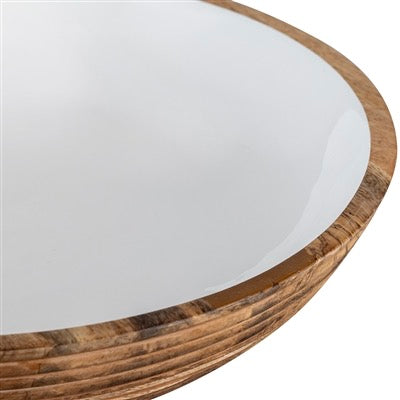 MANGO WOOD LG BOWL - NATURAL & WHITE